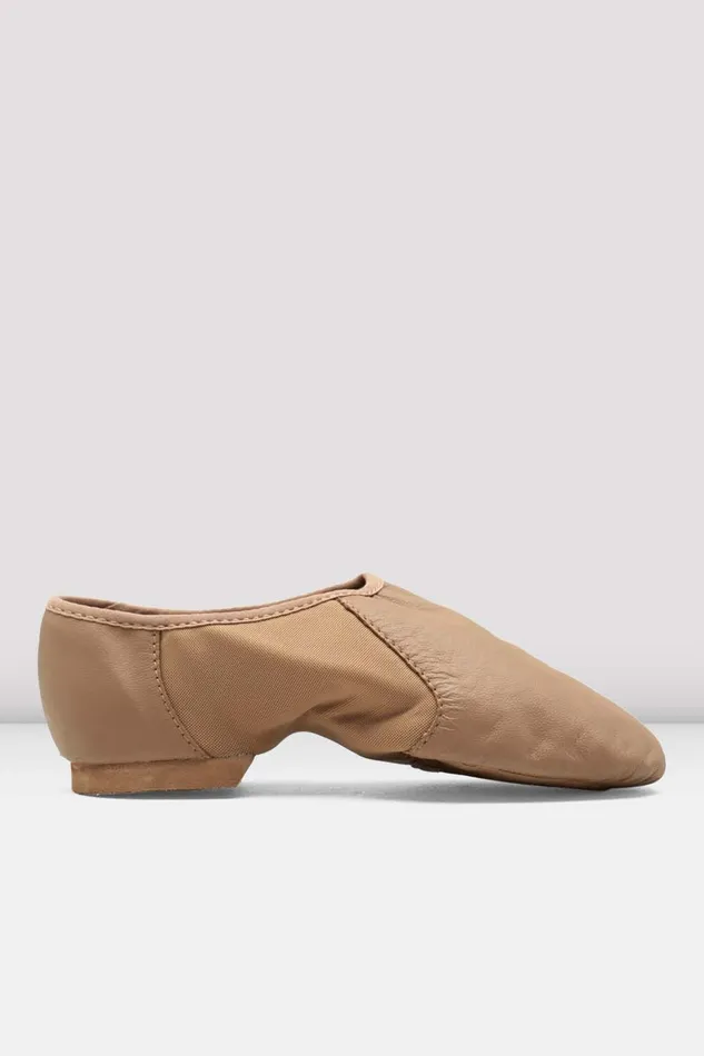 Adult Ladies NeoFlex Slip On Leather Jazz Shoes Tan Leather Jazz Bloch