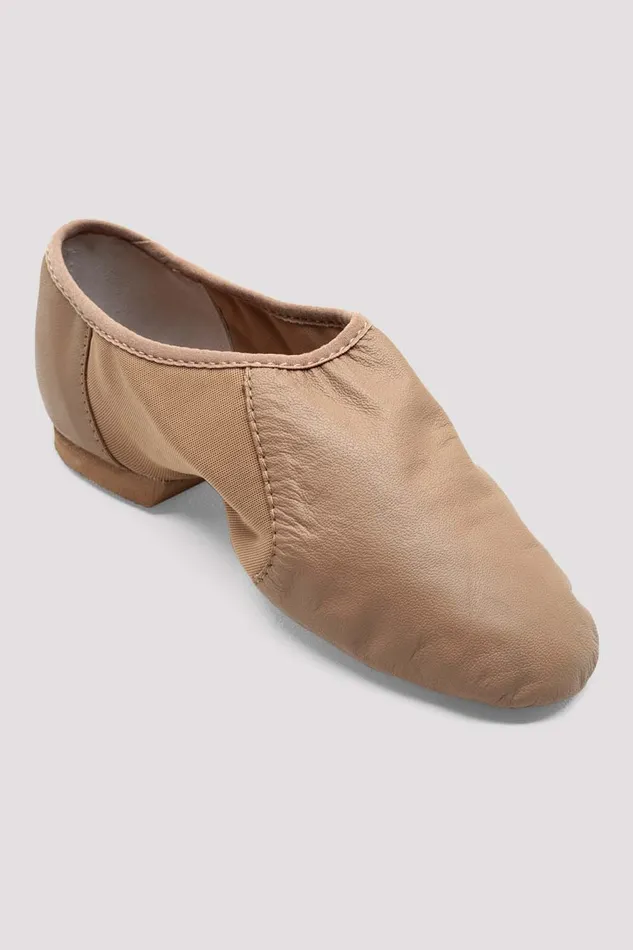 Adult Ladies NeoFlex Slip On Leather Jazz Shoes Tan Leather Jazz Bloch