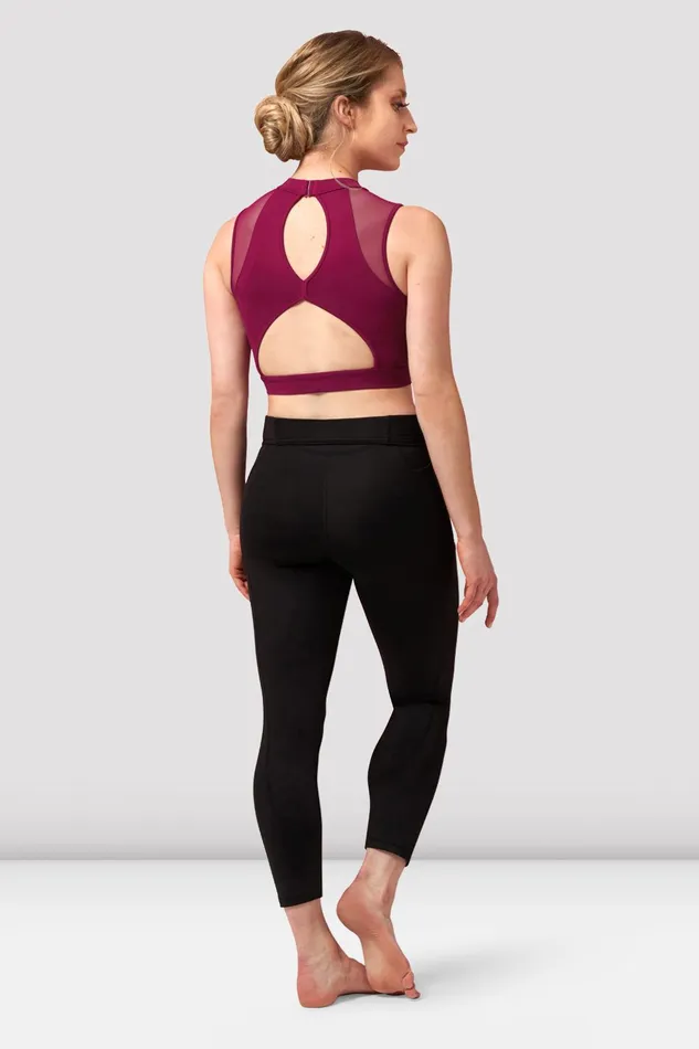 Adult Separates Bloch Ladies Natalia Open Back Crop Top Cherry