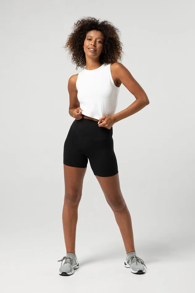 Adult Tops Bloch Ladies Heritage Bloch Print Crop Tank White