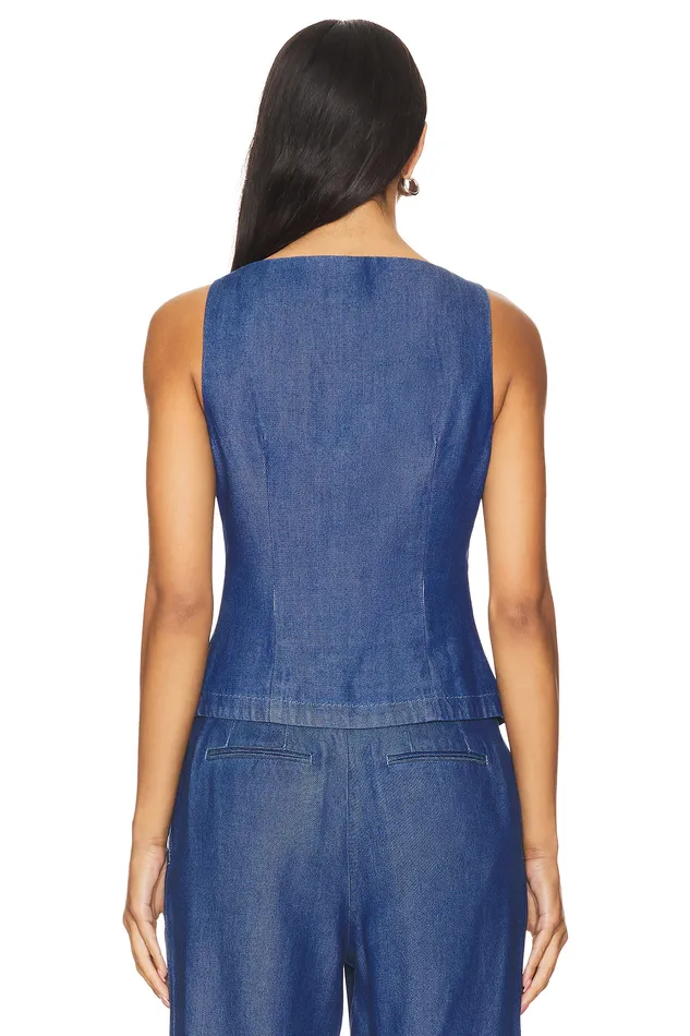 Agathe Vest Top Blue Denim Women Lovers and Friends Tops Agathe Vest Top Blue Denim Women Lovers and Friends Tops