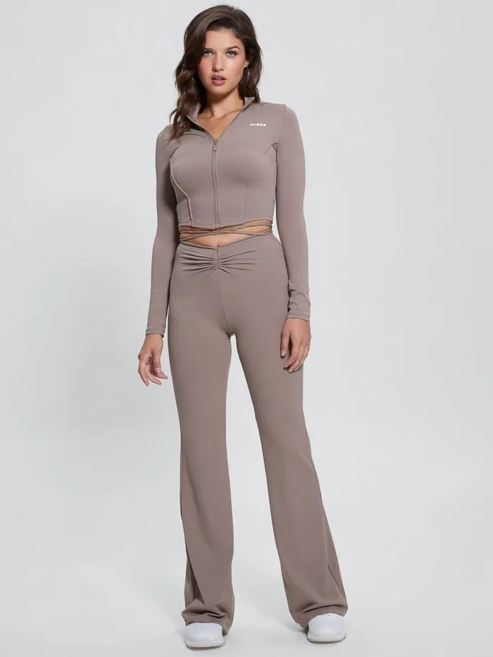Aleta Zip Active Top Soft Mink Women Activewear GUESS Aleta Zip Active Top Soft Mink Women Activewear GUESS
