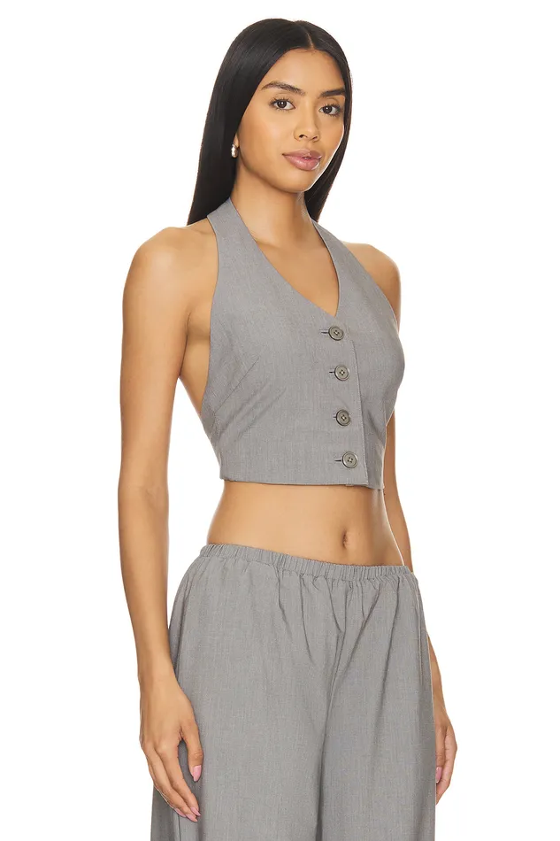 Amanda Vest Charcoal Gray Women Lovers and Friends Tops