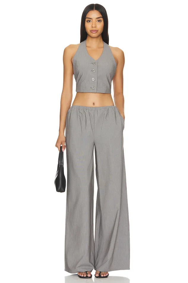 Amanda Vest Charcoal Gray Women Lovers and Friends Tops