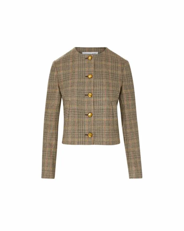 Andrea Plaid Jacket Russet Multi Women Veronica Beard Jackets and Outerwear