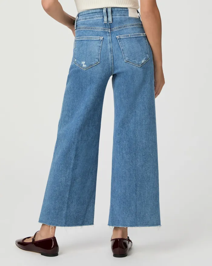 Anessa Petite 25 Inch Wide Leg Jean 8211 Sunnie Distressed Women Wide Leg PAIGE