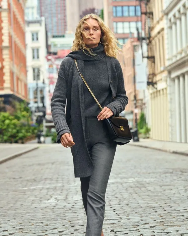Annalise Merino Cashmere Cardigan Charcoal Women Veronica Beard Sweaters Annalise Merino Cashmere Cardigan Charcoal Women Veronica Beard Sweaters