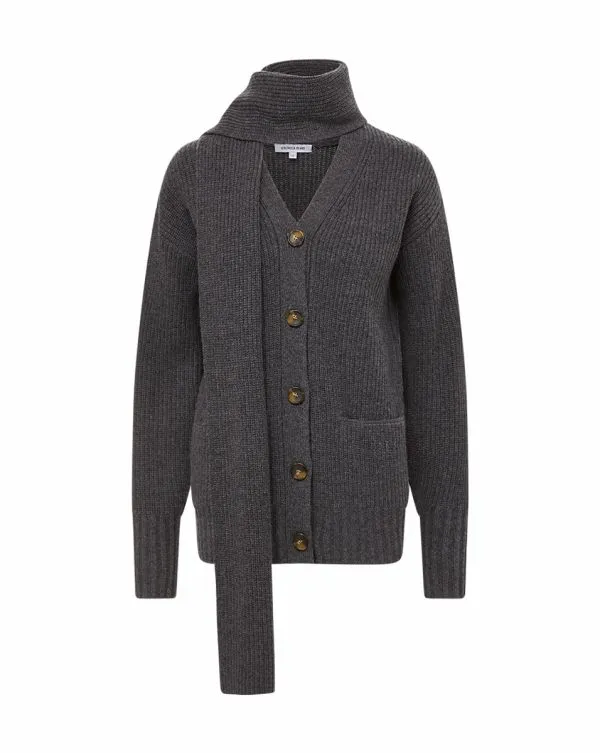 Annalise Merino Cashmere Cardigan Charcoal Women Veronica Beard Sweaters Annalise Merino Cashmere Cardigan Charcoal Women Veronica Beard Sweaters