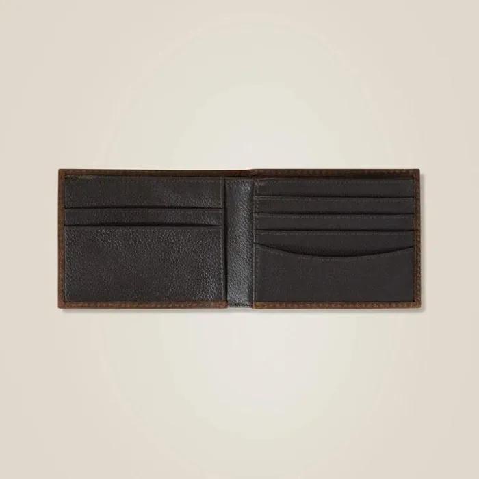 Bags and Wallets Men Ariat Large Logo Bifold Wallet Brown Bags and Wallets Men Ariat Large Logo Bifold Wallet Brown