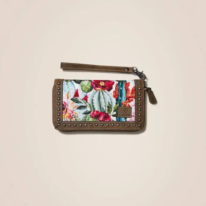 Bags and Wallets Women Ariat Clutch Wallet Cactus Floral Multi