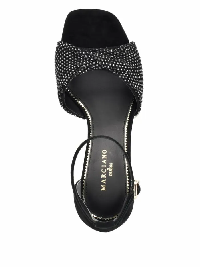 Balie Rhinestone Sandal Black1 Women Heels GUESS