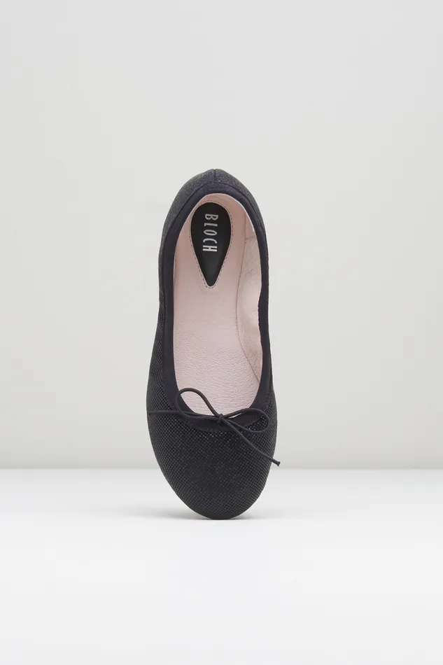 Ballet Flats Bloch Children Girls Leda Ballet Flats Black Shimmer