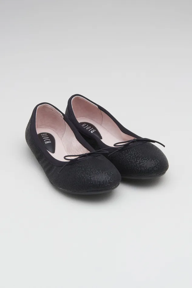 Ballet Flats Bloch Children Girls Leda Ballet Flats Black Shimmer