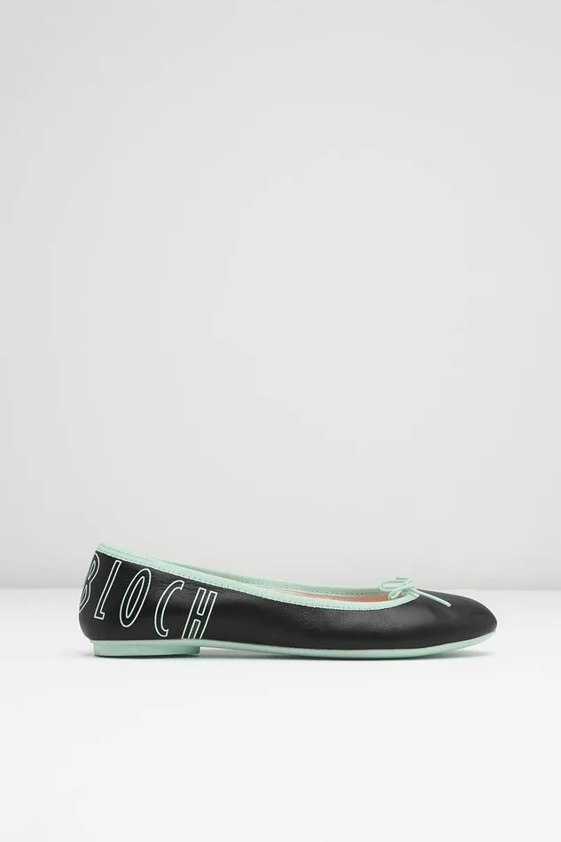 Ballet Flats Ladies Lyra Ballet Flats Black Mint Leather Bloch Adult