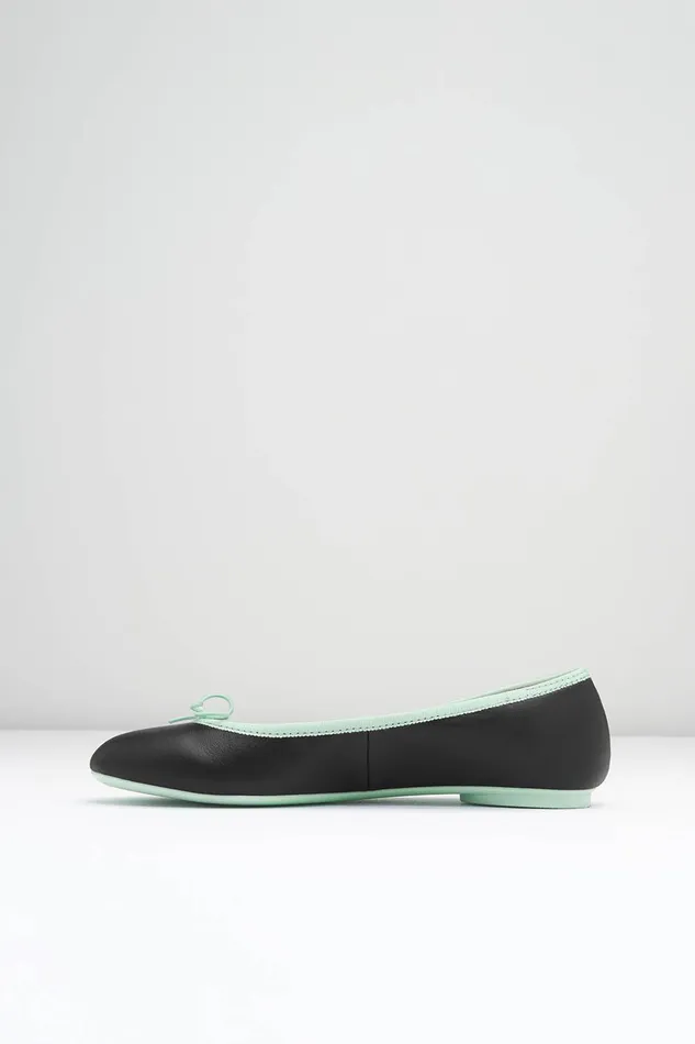 Ballet Flats Ladies Lyra Ballet Flats Black Mint Leather Bloch Adult