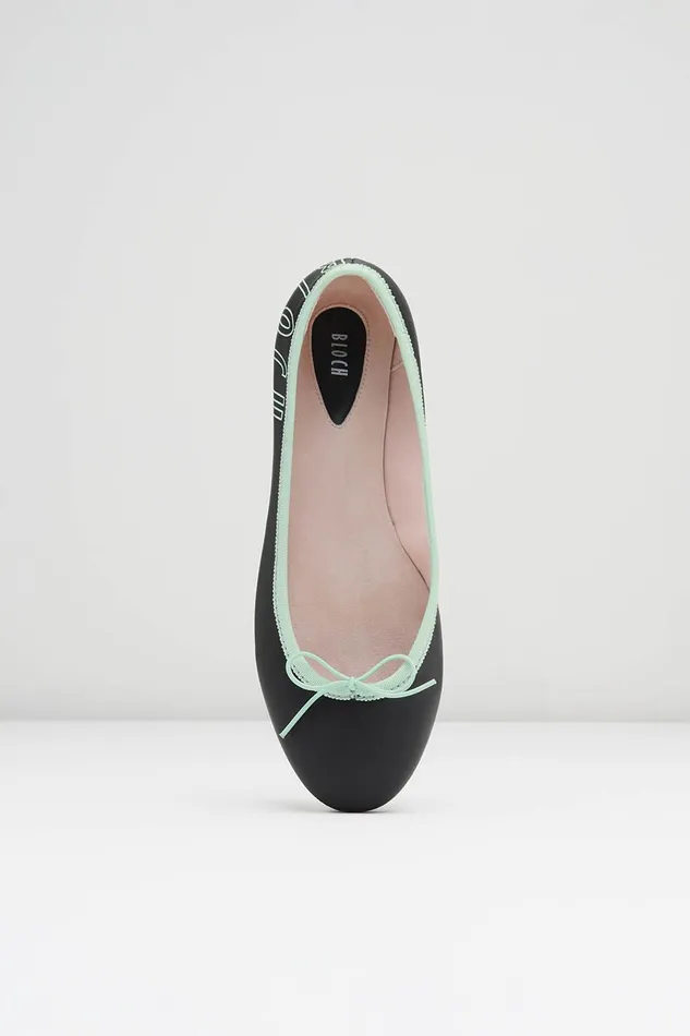Ballet Flats Ladies Lyra Ballet Flats Black Mint Leather Bloch Adult