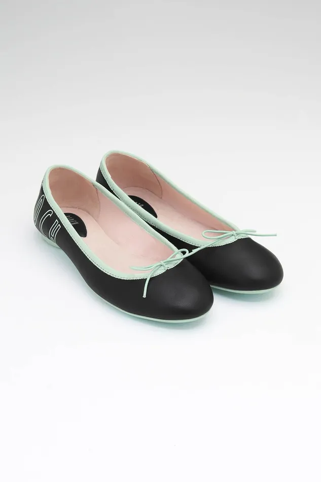 Ballet Flats Ladies Lyra Ballet Flats Black Mint Leather Bloch Adult