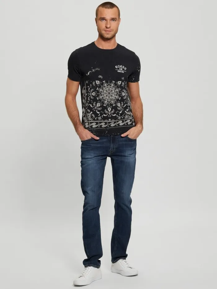 Bandana Border Tee Jet Black Multi Men TShirts and Tanks GUESS Bandana Border Tee Jet Black Multi Men TShirts and Tanks GUESS