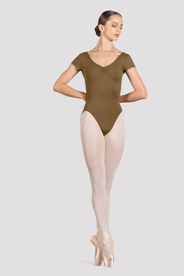 Basics Ladies Penny Cap Sleeve Leotard Almond Bloch Adult