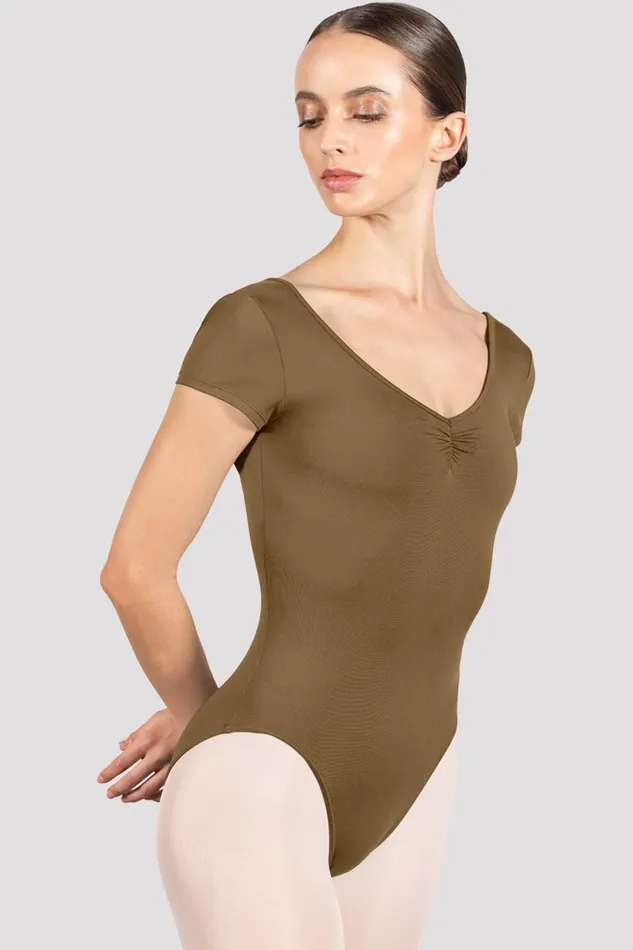 Basics Ladies Penny Cap Sleeve Leotard Almond Bloch Adult