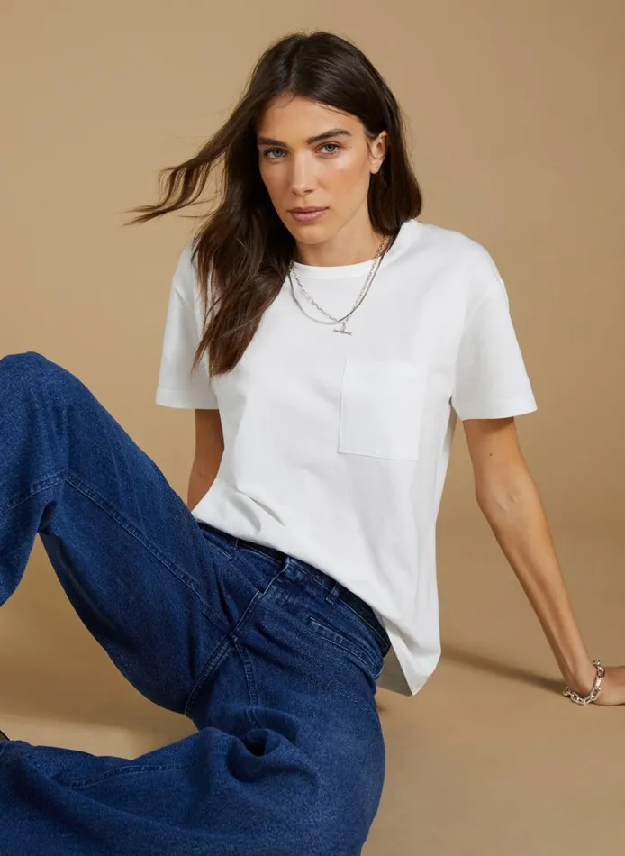 Baukjen Baukjen Essentials Regenerative Cotton Perfect Tee Pure White Clothing Baukjen Baukjen Essentials Regenerative Cotton Perfect Tee Pure White Clothing