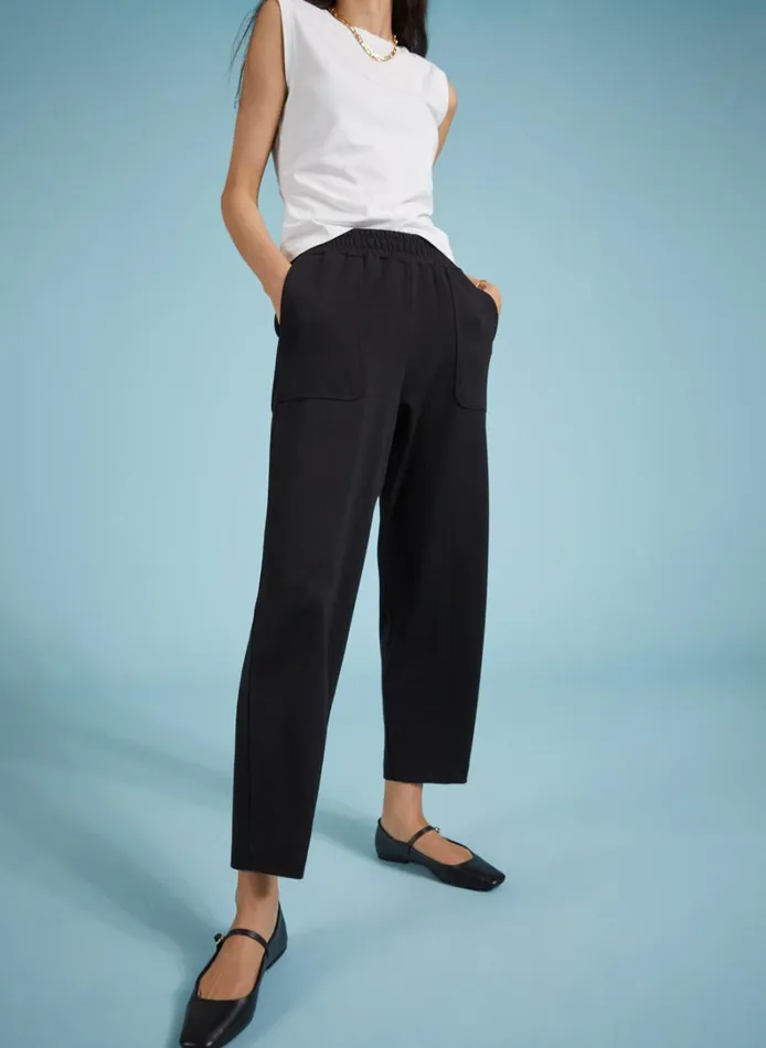 Baukjen Billie Ponte Carrot Leg Trousers Caviar Black Clothing