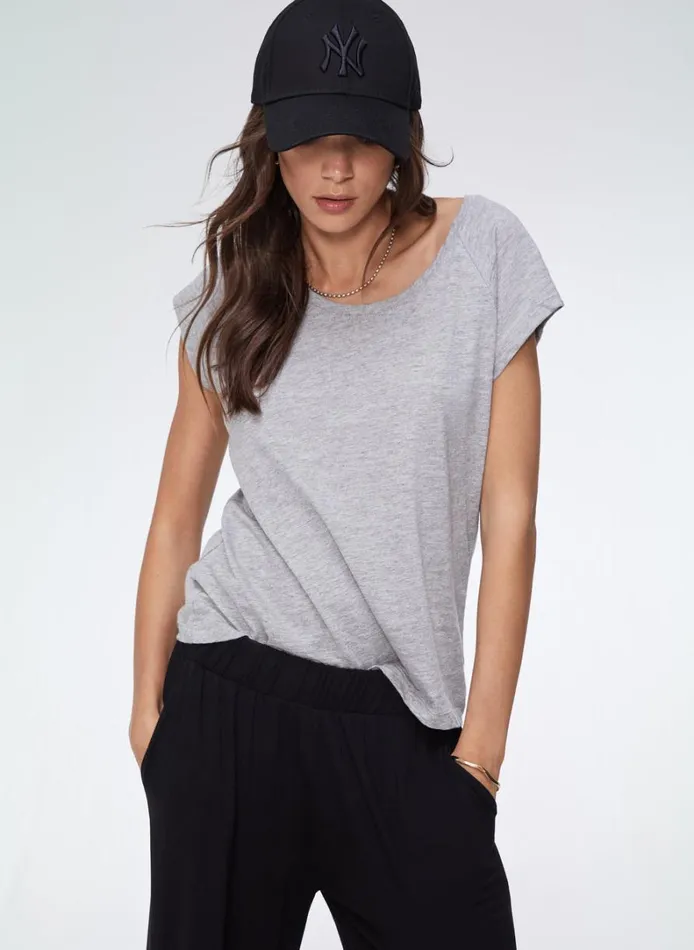 Baukjen Catherine Organic Cotton Top Grey Marl Clothing