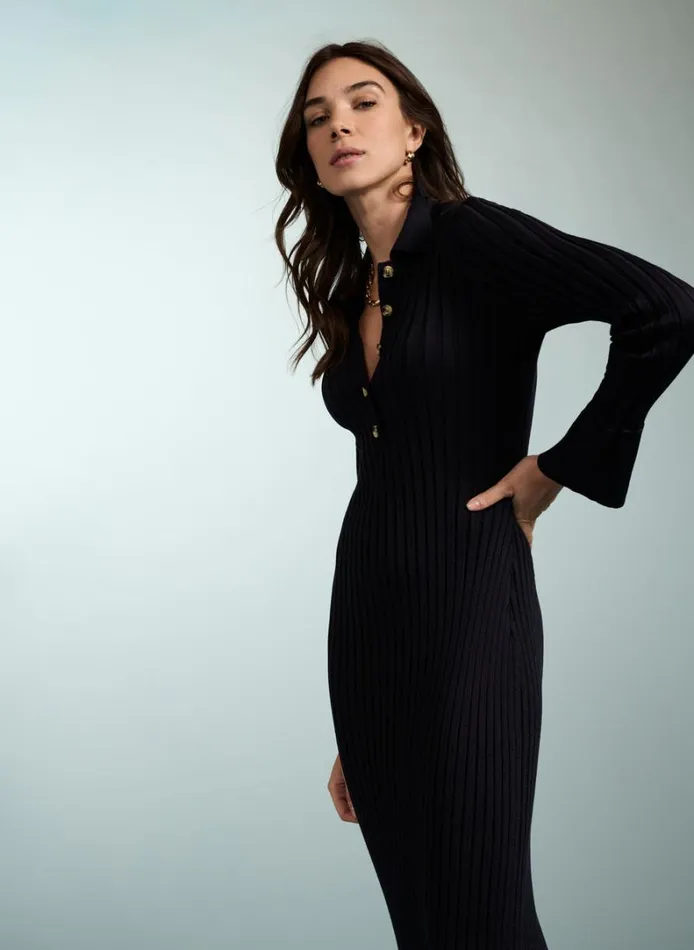 Baukjen Cece Knitted MidiDress Navy Clothing