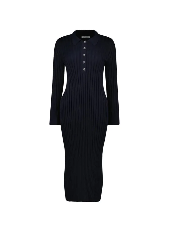 Baukjen Cece Knitted MidiDress Navy Clothing