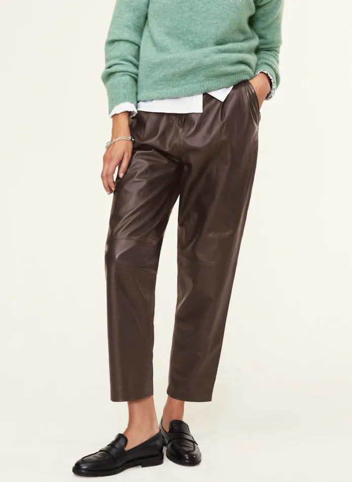 Baukjen Faiza Leather Trousers Dark Oak Clothing