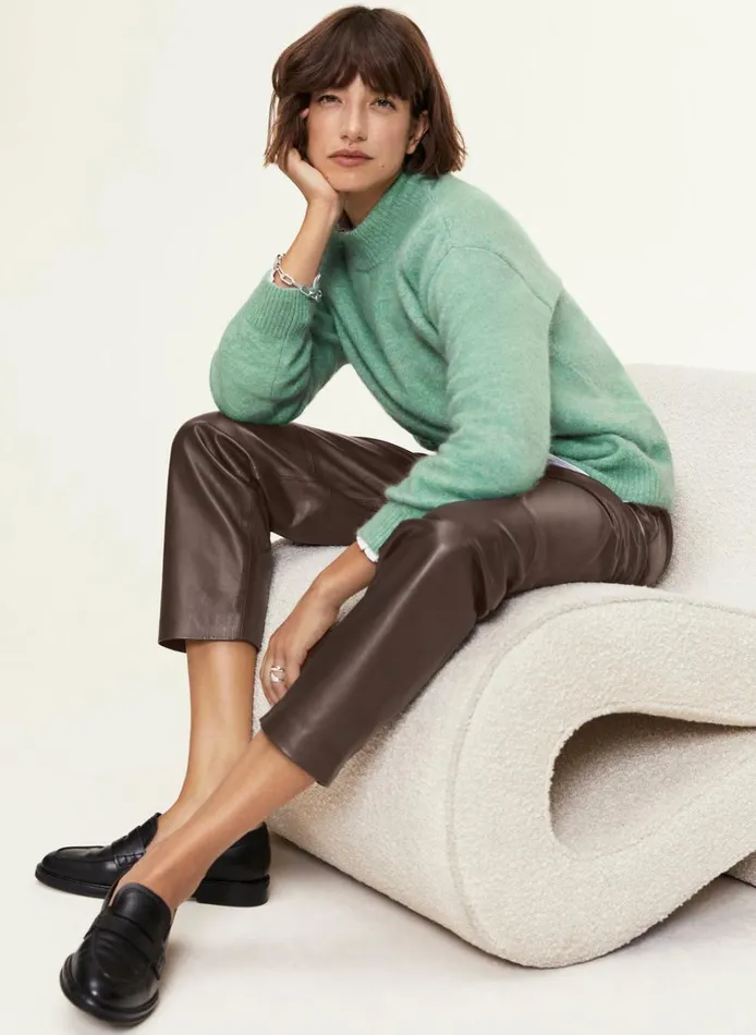 Baukjen Faiza Leather Trousers Dark Oak Clothing