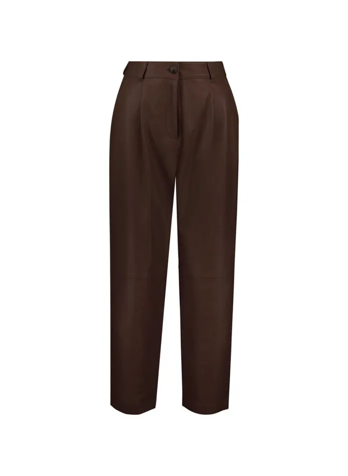 Baukjen Faiza Leather Trousers Dark Oak Clothing
