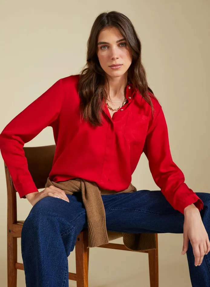 Baukjen Lillith Relaxed Shirt Crimson Red Clothing