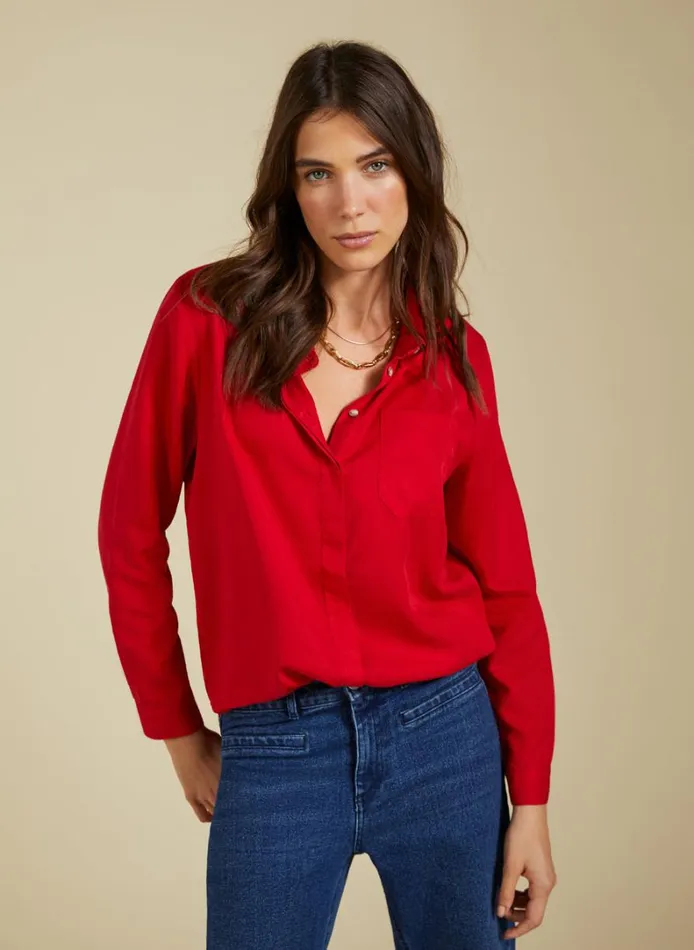 Baukjen Lillith Relaxed Shirt Crimson Red Clothing
