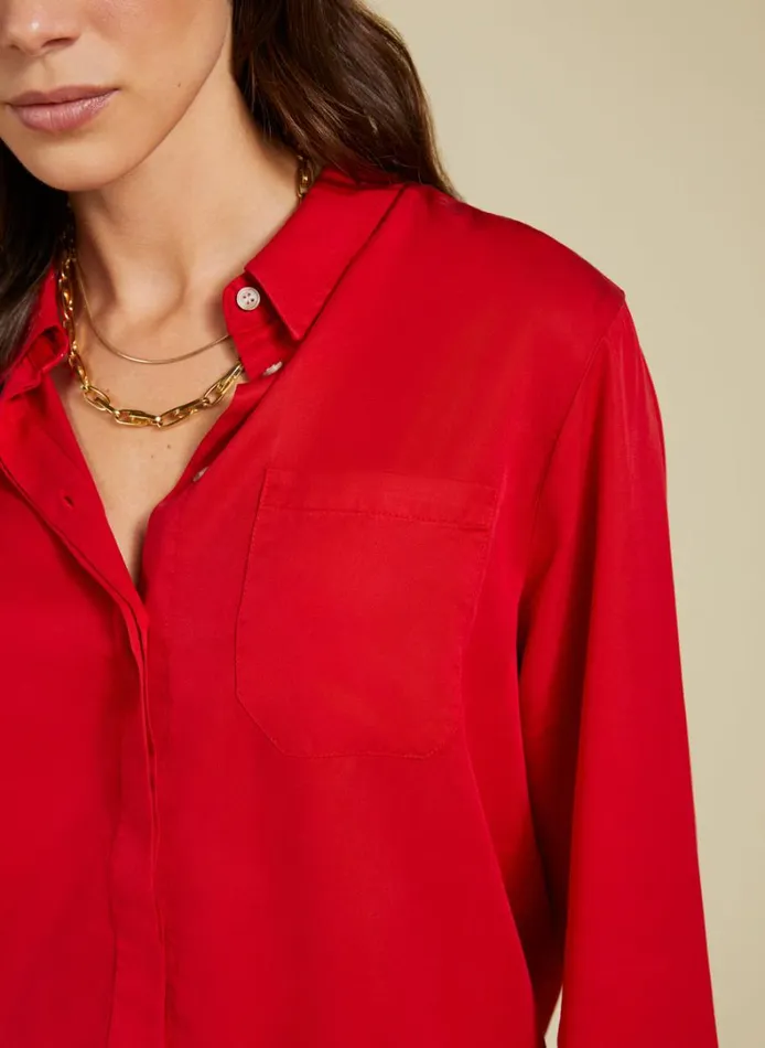 Baukjen Lillith Relaxed Shirt Crimson Red Clothing