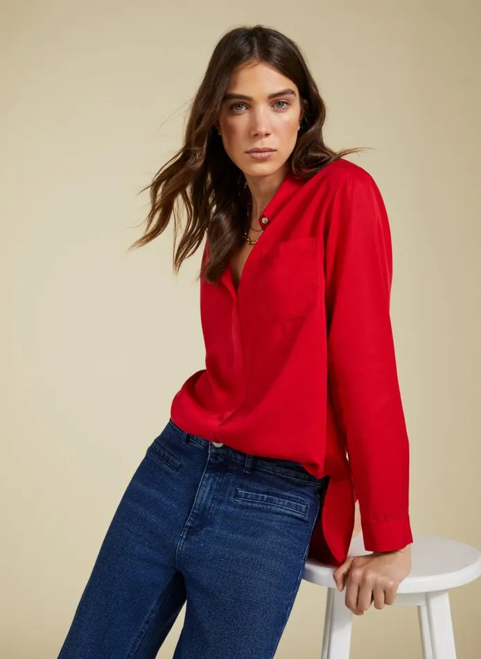 Baukjen Lillith Relaxed Shirt Crimson Red Clothing