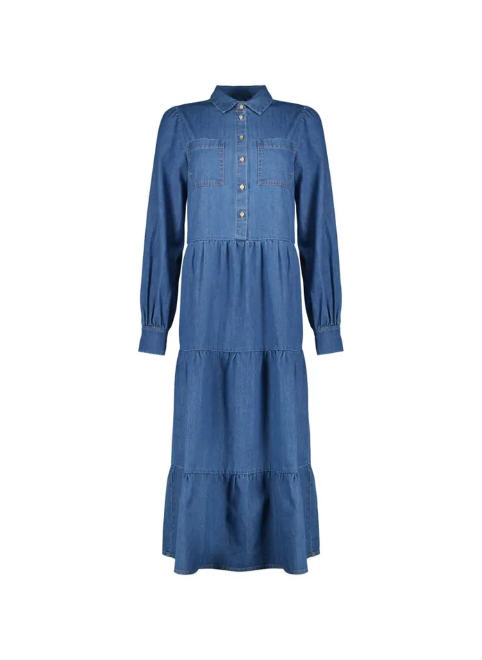 Baukjen Mel Organic Cotton Dress Washed Indigo Clothing