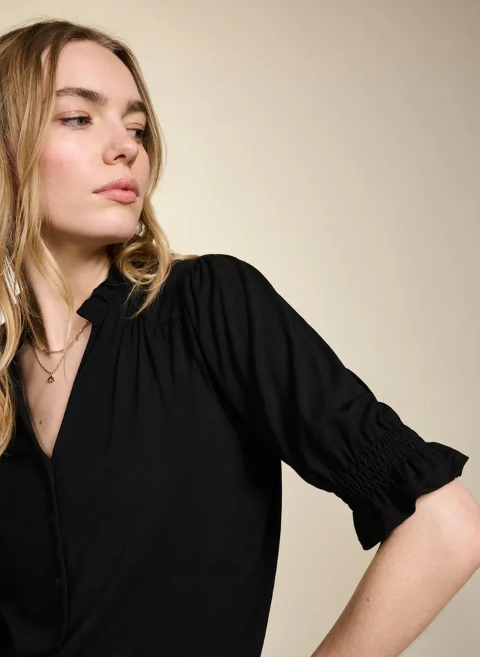 Baukjen Noa Short Sleeve Blouse Caviar Black Clothing