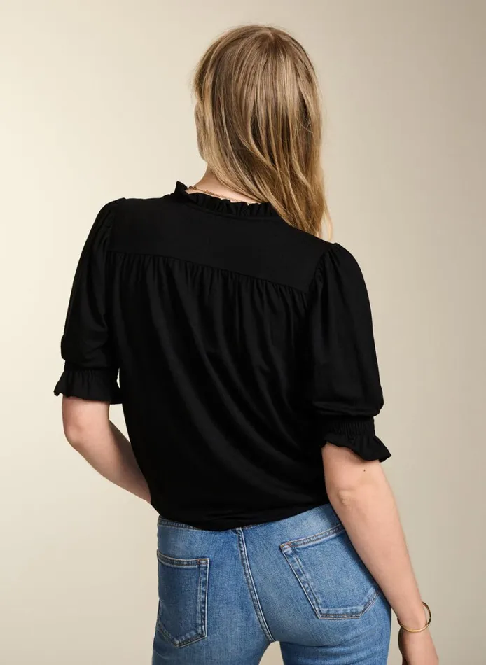 Baukjen Noa Short Sleeve Blouse Caviar Black Clothing