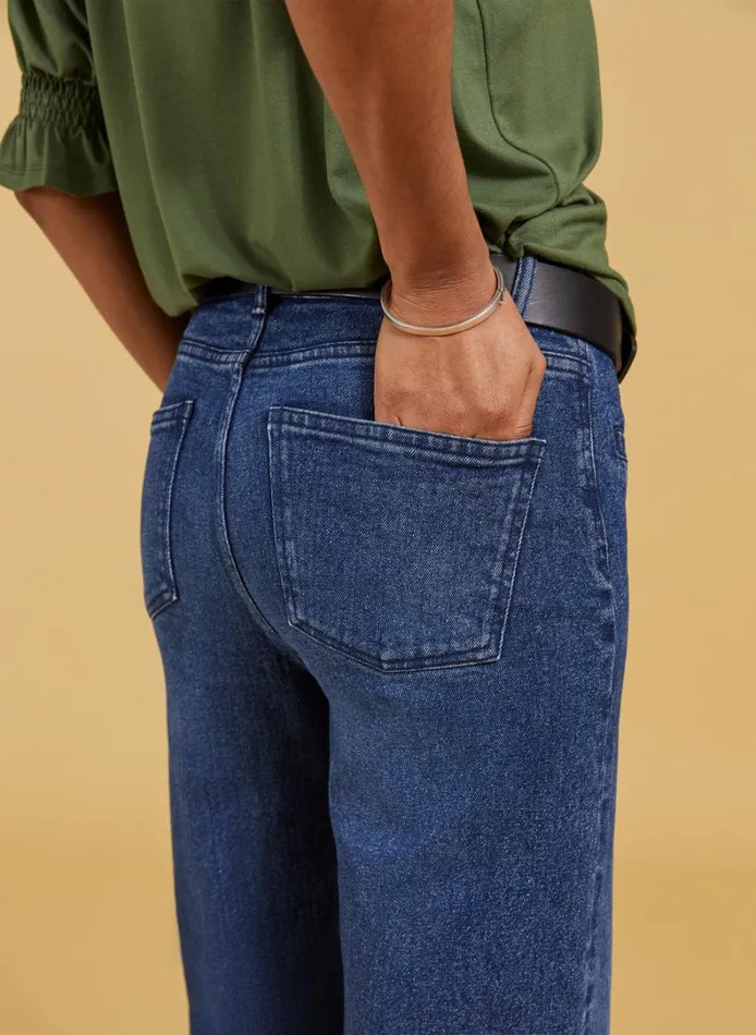 Baukjen Organic StretchCotton Pocket Wide LegJeans Dark Indigo Clothing