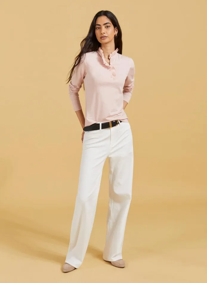 Baukjen Organic StretchCotton Pocket Wide LegJeans Soft White Clothing