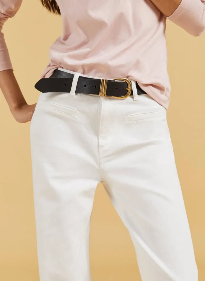 Baukjen Organic StretchCotton Pocket Wide LegJeans Soft White Clothing