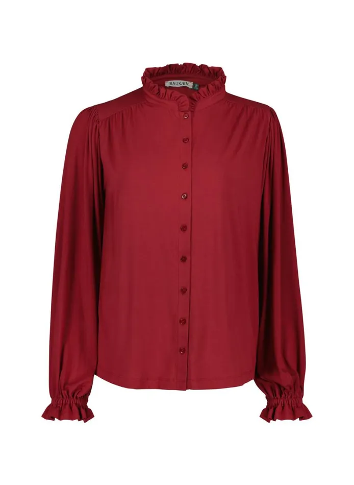 Baukjen SimaFrill Detail Blouse Cardinal Red Clothing
