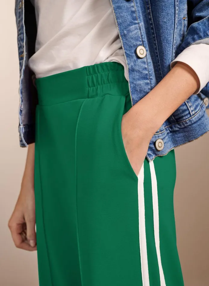 Baukjen TippiSide Stripe Trousers Bright Emerald and White Clothing