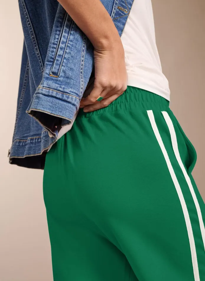Baukjen TippiSide Stripe Trousers Bright Emerald and White Clothing