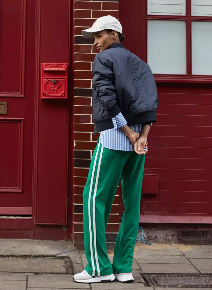 Baukjen TippiSide Stripe Trousers Bright Emerald and White Clothing