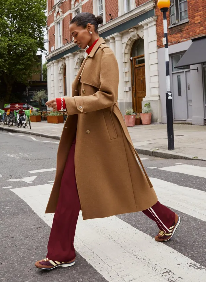 Baukjen TippiSide Stripe Trousers Burgundy and Soft White Clothing