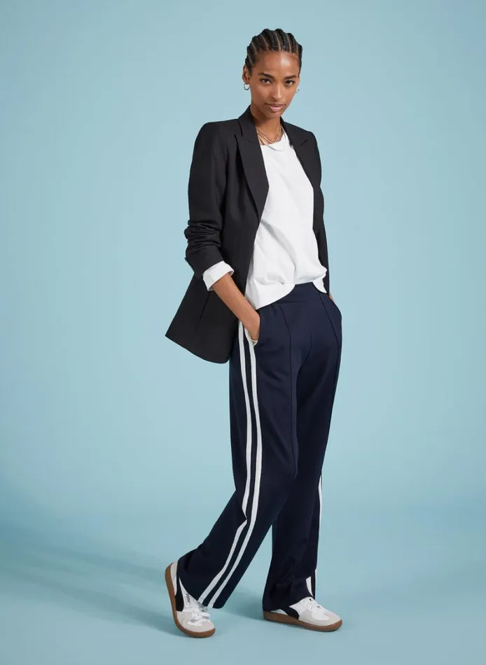 Baukjen TippiSide Stripe Trousers Classic Navy and Soft White Clothing