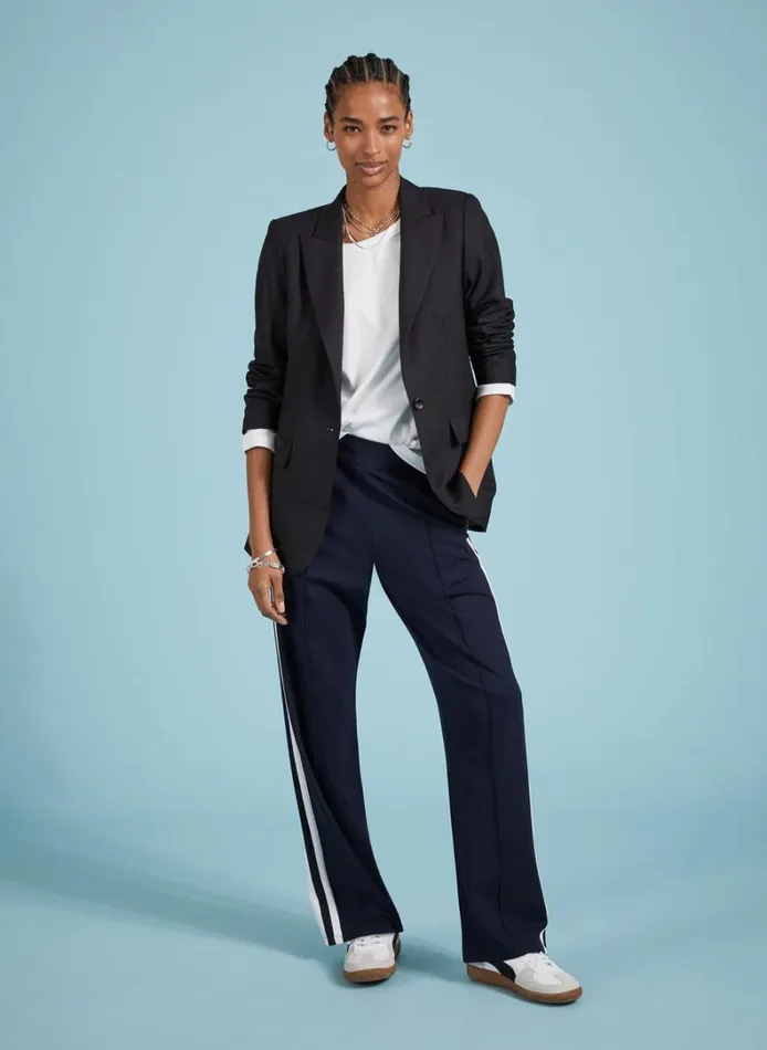Baukjen TippiSide Stripe Trousers Classic Navy and Soft White Clothing