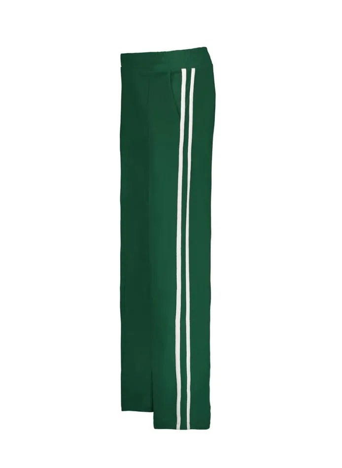 Baukjen TippiSide Stripe Trousers Pine Green and Cream Clothing